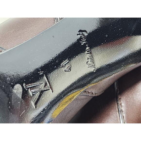 LOUIS VUITTON BROWN KNEE HIGH TALL LOGO LEATHER BOOTS - SIZE 41 - Picture 14 of 16